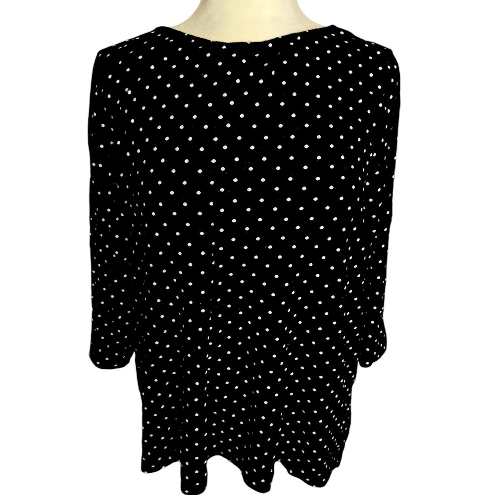 Women’s J Jill top, Size XL, black with white polka dots